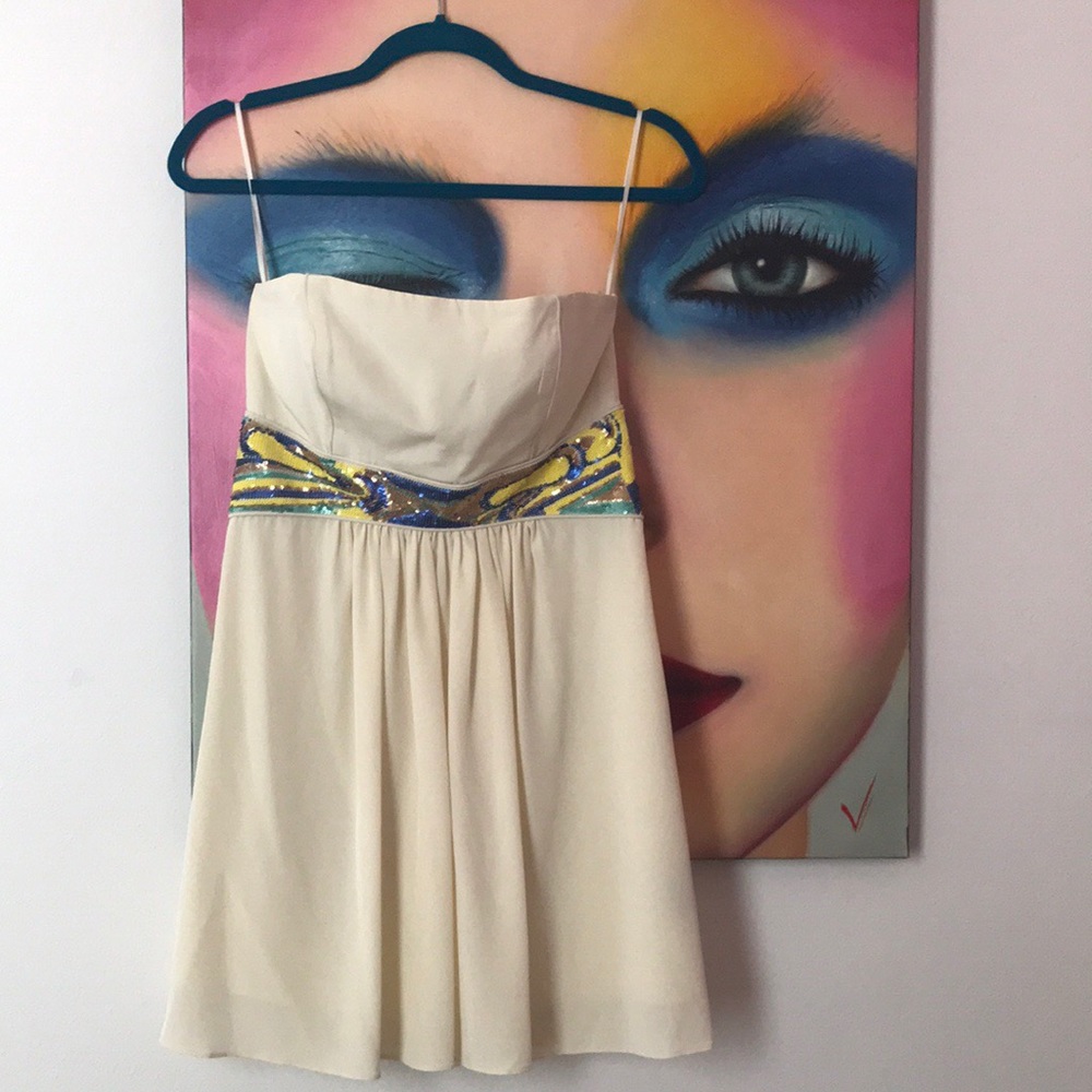 Tibi Strapless Sequined Dress